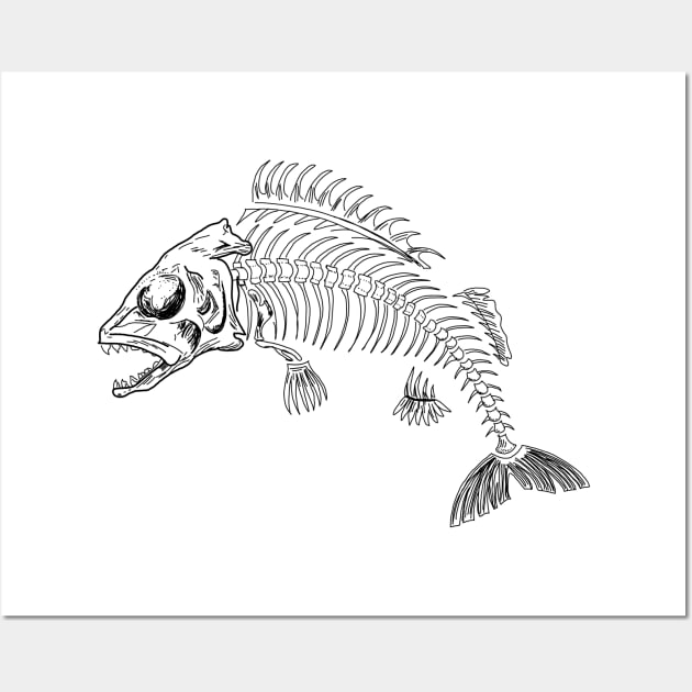 Hand drawn Fishbone Wall Art by jitkaegressy